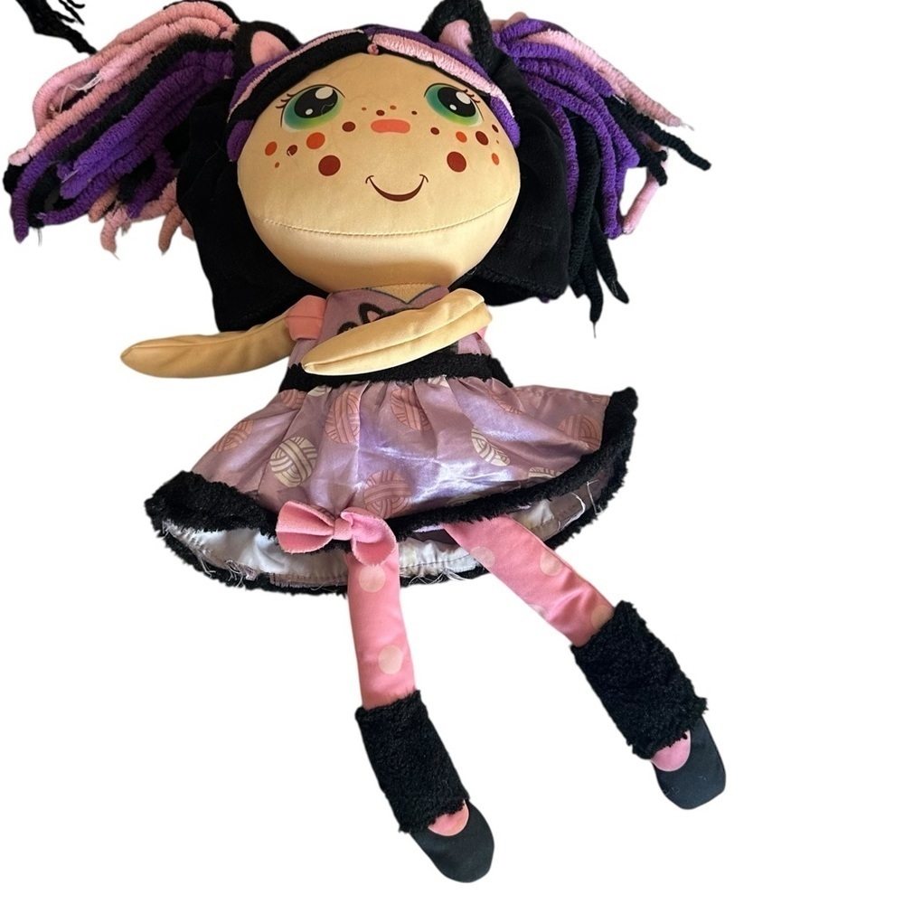 Charming Plush Doll with Pink and Black Hair